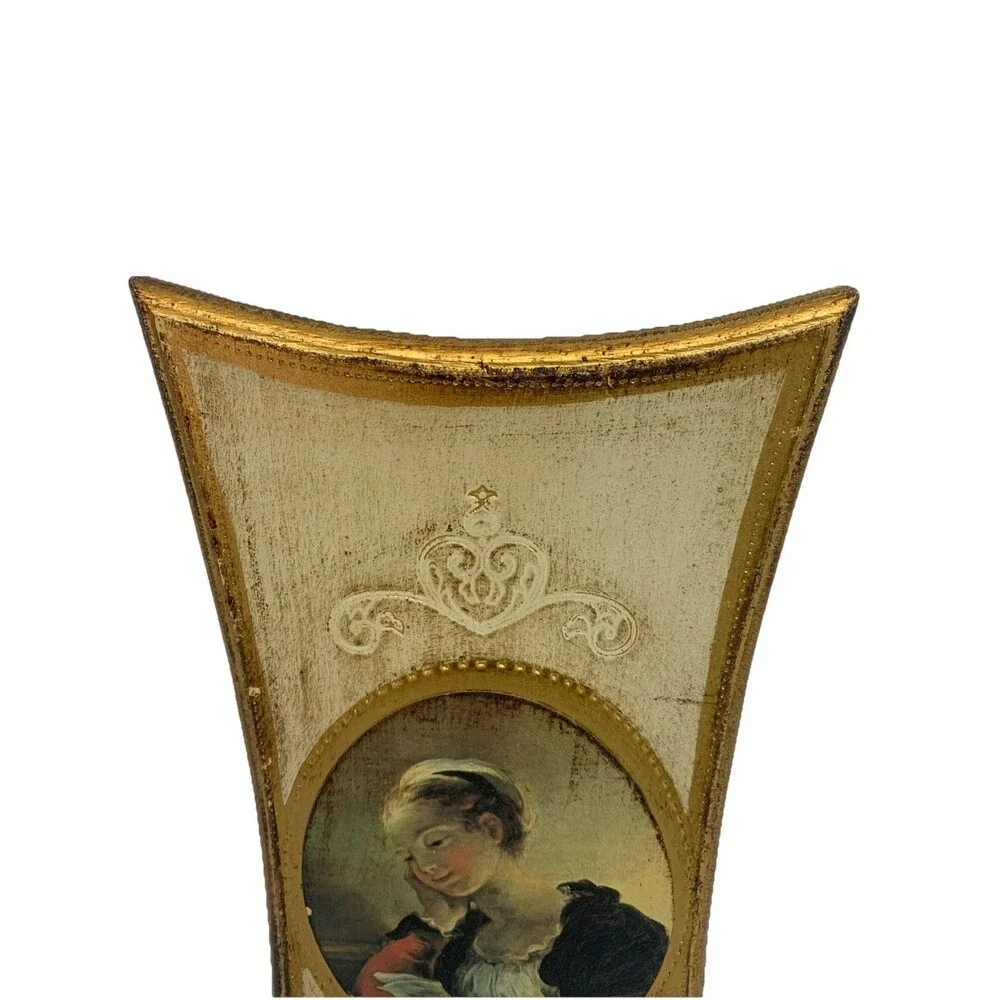 Vintage‎ Wooden Italian Florentine Wall Plaque Frame Apco Japan Bridgertoncore